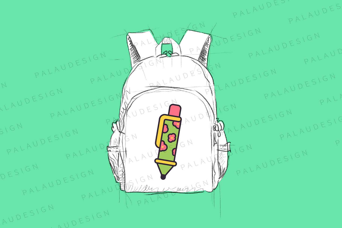 Cute Kawaii School Pens Supplies, an Education Illustration by Palau (Photo 2 of 12)