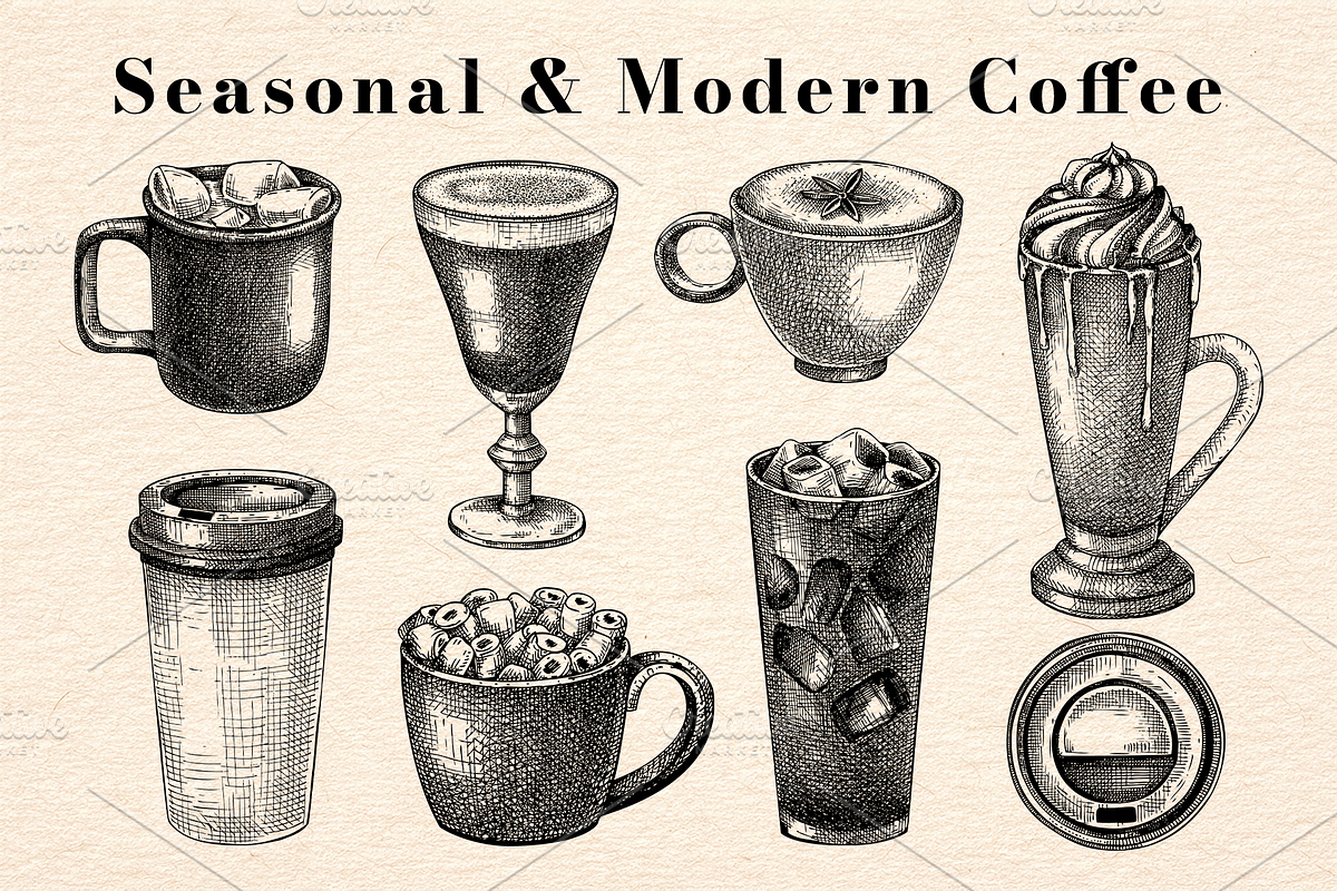 Drinks & Cocktail Menu Illustrations, a Food Illustration by Yevheniia (Photo 6 of 14)