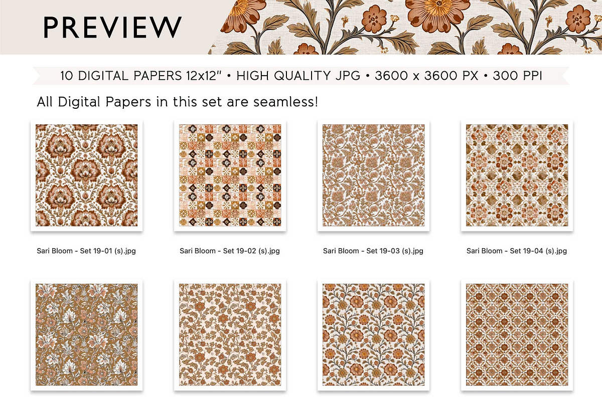 Earthy Tones Digital Paper Pack, a Pattern Graphic by Maishop (Photo 4 of 4)