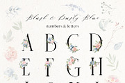 Blush & Dusty Blue Floral Clipart, a Decorative Illustration by whiteheartdesign (Thumbnail 4 of 11)