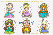 6 cute cartoon longhaired Princesses, an Illustration by Azuzlikus (Thumbnail 3 of 4)