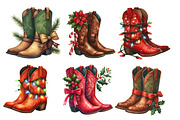 Christmas Cowboy Boots Clipart, an Illustration by Designworld (Thumbnail 2 of 6)