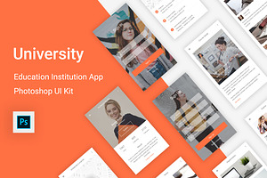 Education & Learning UI Kit (PSD), an UI Kit Template by themelove