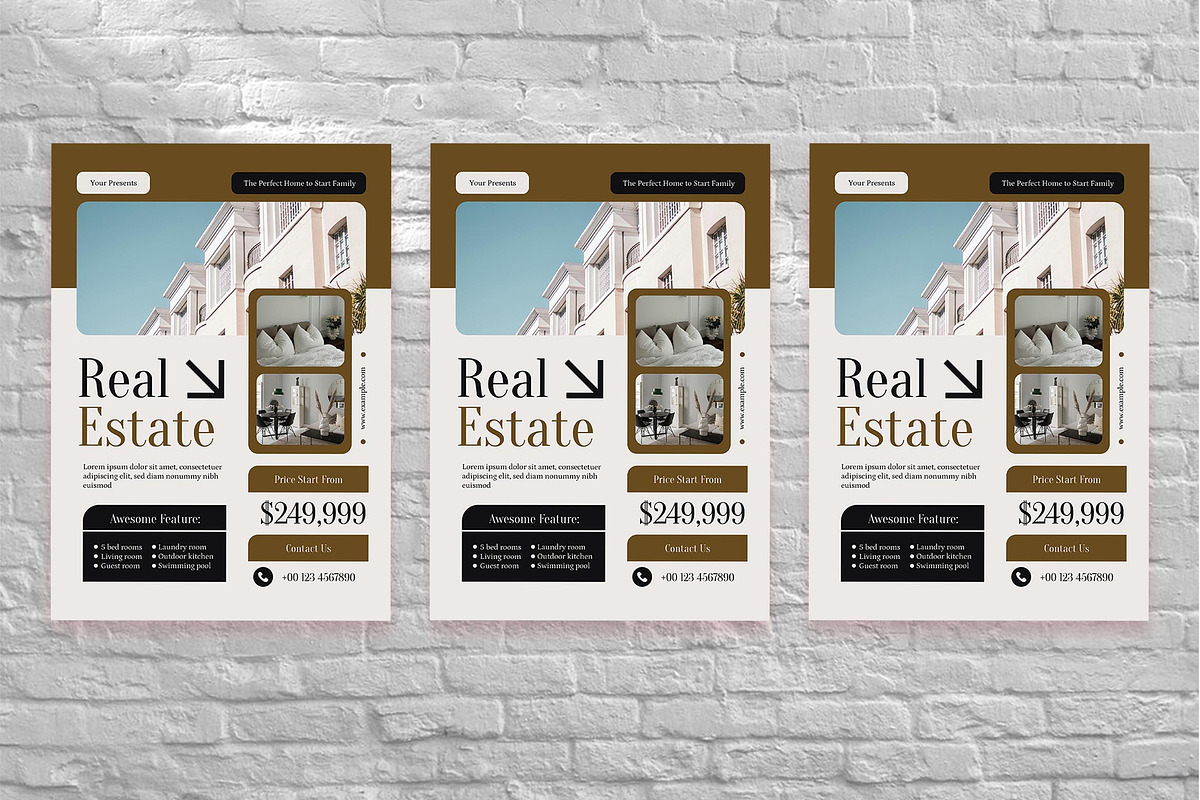 Brown Real Estate Flyer Set, a Flyer Template by Aiyari Graphic (Photo 3 of 3)