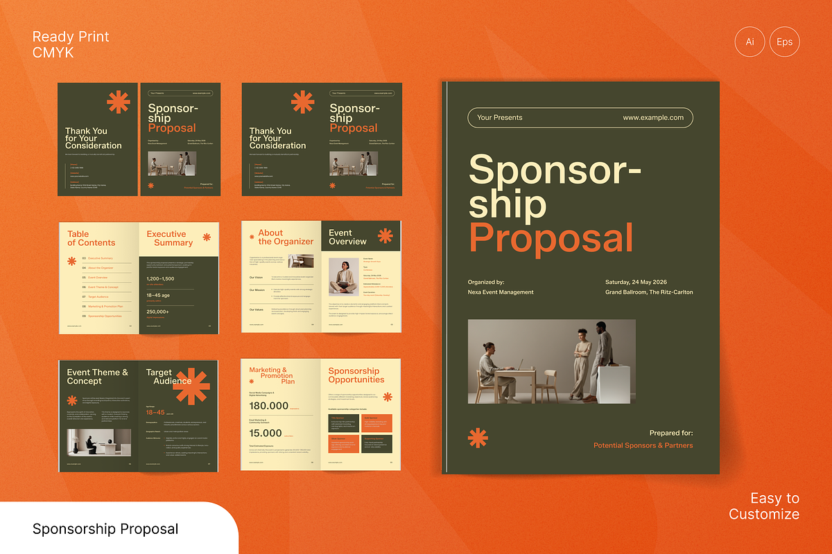 Sponsorship Proposal, a Print Template by Annora Studio (Photo 1 of 6)