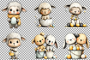 Fluffy Bunny Lamb Easter Clipart, an Illustration by Sublimation Artist (Thumbnail 3 of 7)