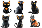 Halloween Cat Clipart, an Illustration by Designworld (Thumbnail 5 of 6)