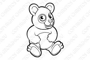 Panda Bear Cartoon Character Animal, an Animal Illustration by Christos Georghiou