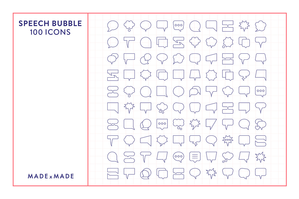 Speech Bubble Icons, an Outline Icon by Made by Made (Photo 5 of 7)