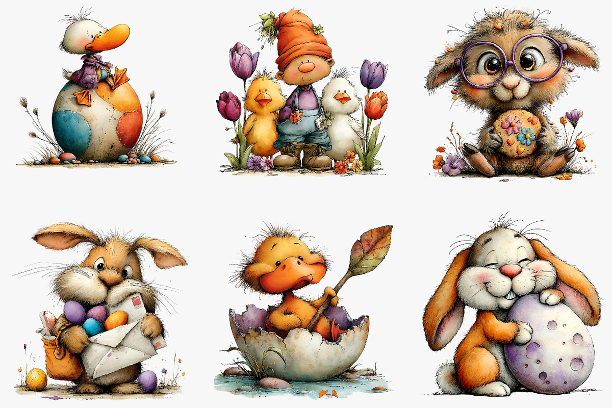 Whimsical Baby Farm Easter Clipart, an Illustration by CreationArt (Photo 4 of 6)