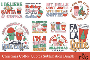 Christmas Coffee Quotes Sublimation, an Object Illustration by Libby Wishes