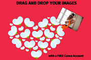 Heart Photo Collage Canva Template, a Social Media Template by GraphiCarola (Thumbnail 3 of 15)