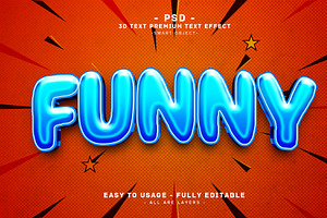Editable 3D Text Effect Funny, a Layer Style Add-On by Md Jahidul99