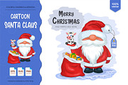 Santa Claus with a bull. Tshirt, PNG, a Decorative Illustration by KENO Mascots (Thumbnail 1 of 3)