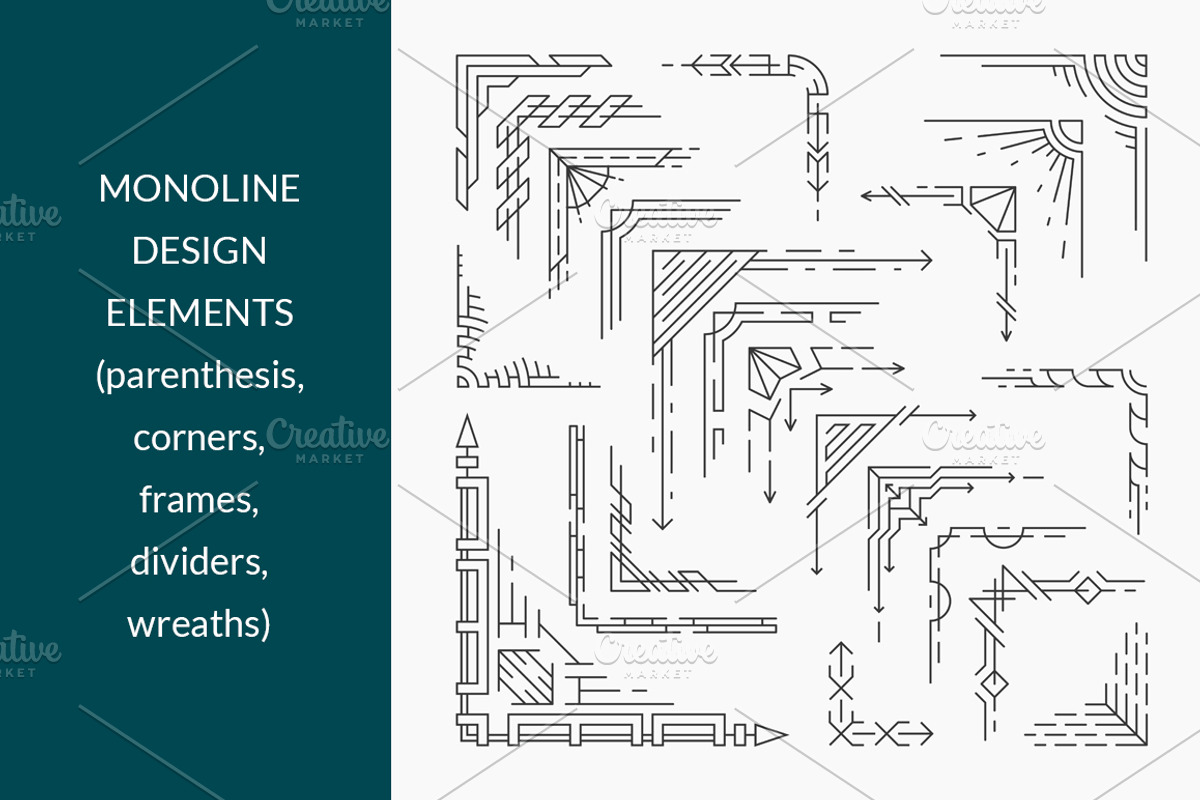 Vector line design elements' set, an Object Graphic by SpaceNymph (Photo 1 of 7)