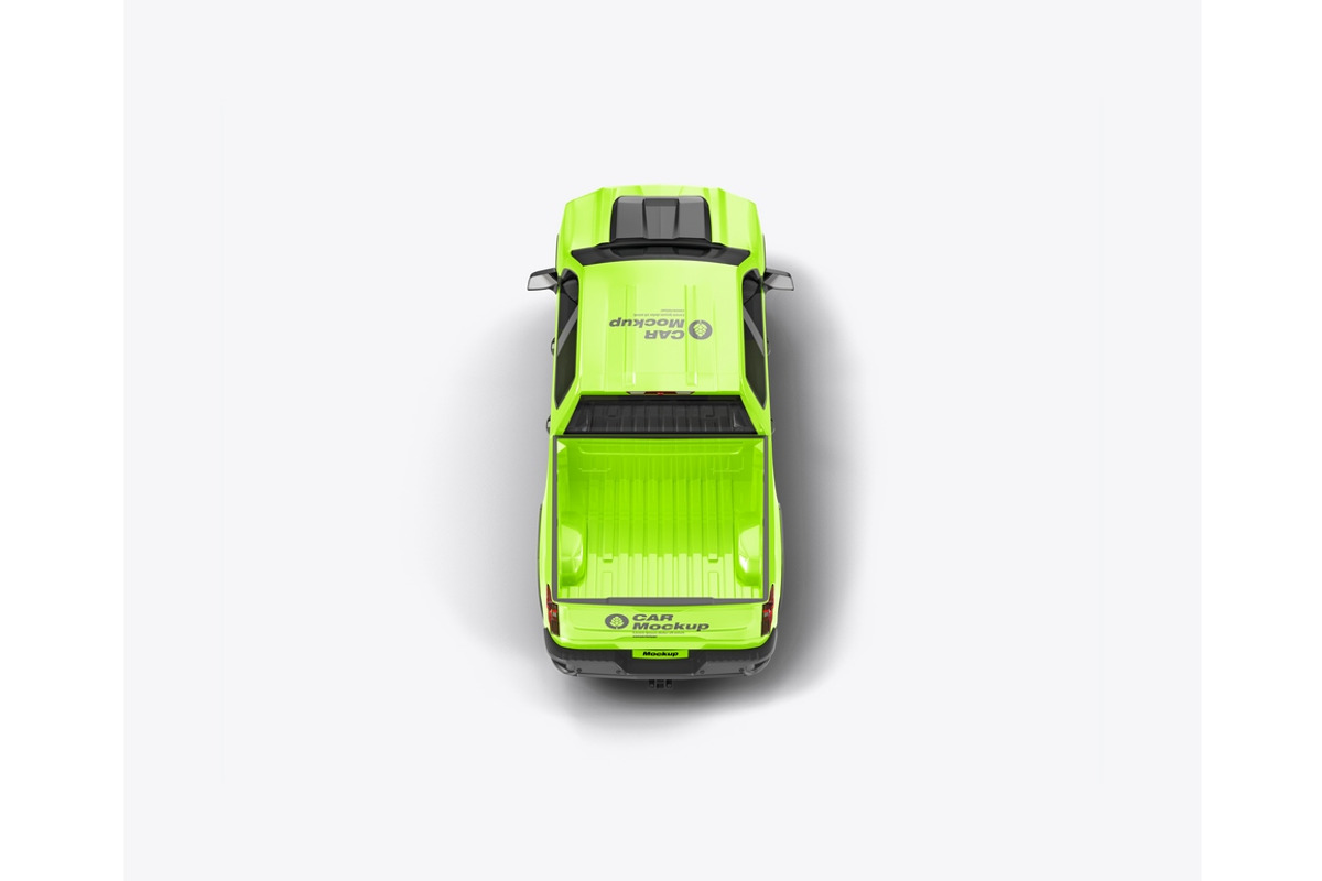Pickup Truck Mockup, a Product Mockup by OneVectorStock (Photo 7 of 16)