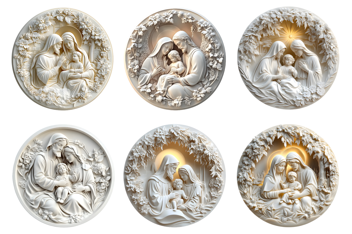 Holy Family Ceramic Style Cliparts, a Decorative Illustration by Genius Graph (Photo 3 of 3)