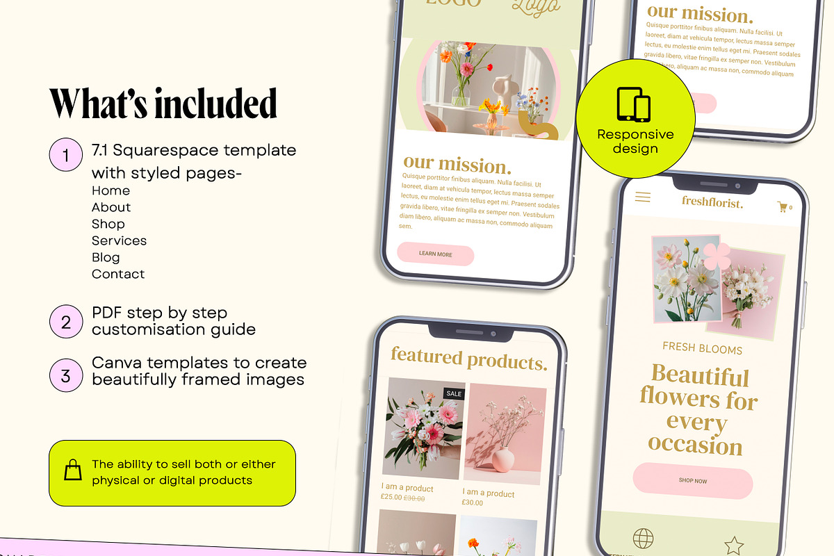 Florist Flower Squarespace Website, a Squarespace Template by Template Twist Shop (Photo 4 of 10)
