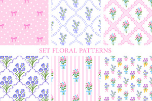 Collection floral preppy patterns