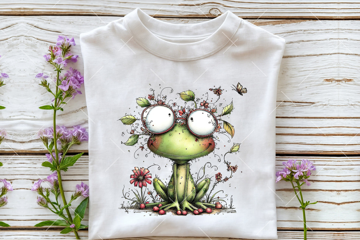Whimsical Spring Frog Clipart, an Illustration by OK Design (Photo 6 of 6)
