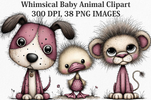 Whimsical Baby Animal Clipart Bundle, an Illustration by Canvas Craft