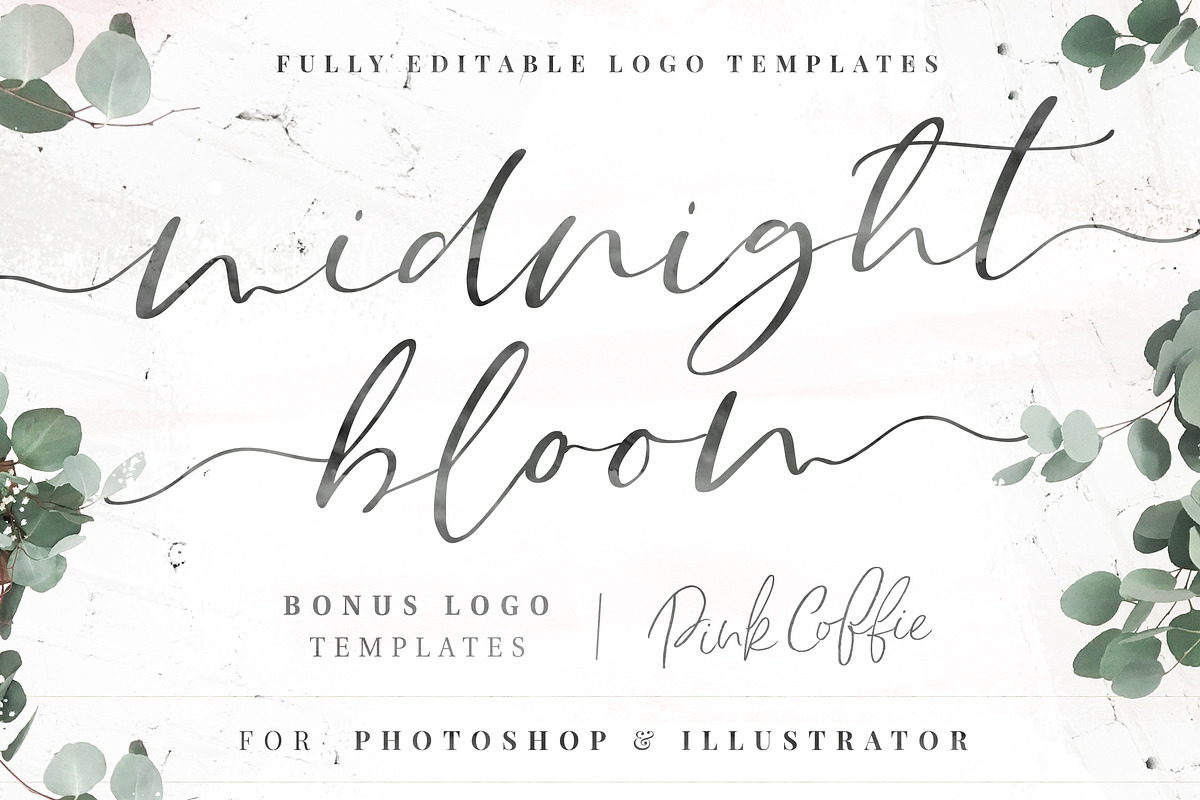 Midnight Bloom Script +18 Free Logos preview 2
