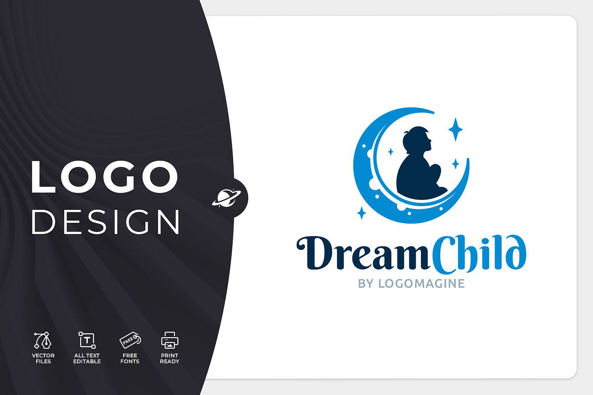 Dream Child - Boy Logo Template, a Branding & Logo Template by LOGOMAGINE (Photo 1 of 16)