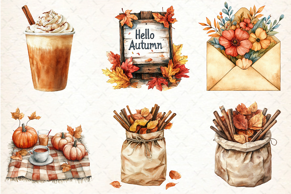 Autumn Collection Clipart Bundle, an Illustration by DreamCafeArt (Photo 2 of 5)
