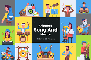 Animated Song and Music Icons, a Duotone Icon by Prosymbols