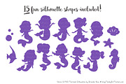 Shades of Purple Mermaid Clipart, an Illustration by Amanda Ilkov (Thumbnail 2 of 3)