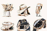 Fashion Girl Clipart Bundle, a Person Illustration by BusyDaydesign (Thumbnail 6 of 9)