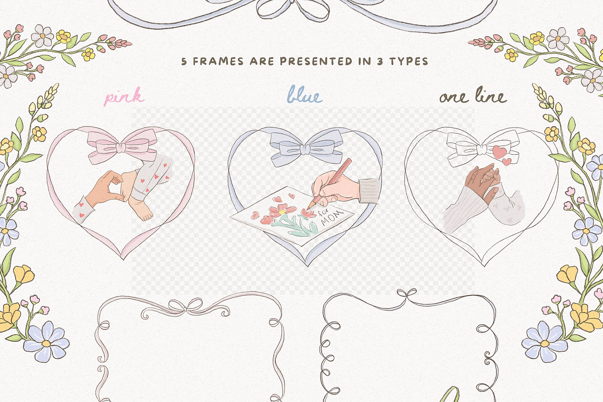 Mother's Day Hand Drawn Clipart PNG, a Decorative Illustration by InstaDesignPro (Photo 7 of 11)