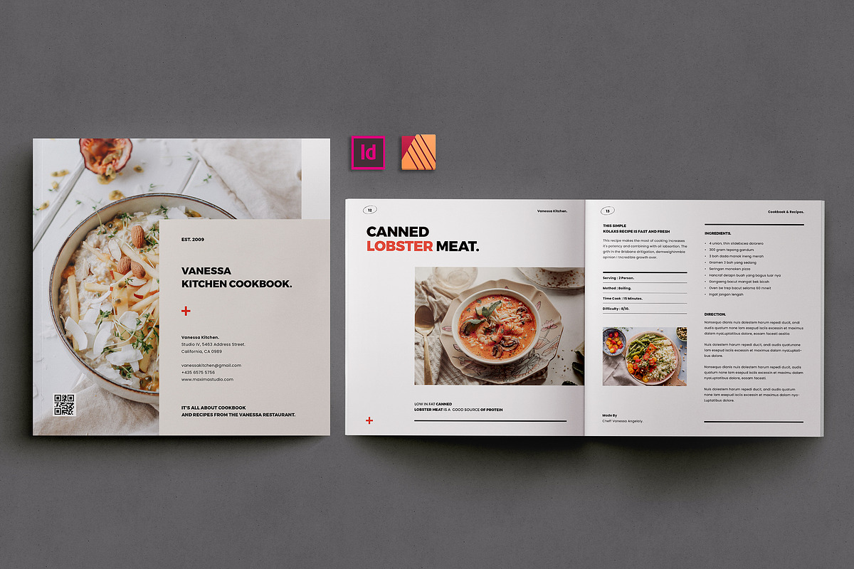Square Cookbook/Recipe Book, a Brochure Template by Occy Design (Photo 1 of 6)