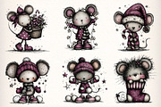 Whimsical Christmas Mouse Clipart, an Illustration by Dream Creation (Thumbnail 3 of 7)