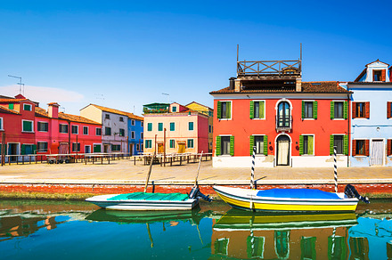 Burano island canal. Venice, Italy., an Architecture Photo by Stefano Orazzini