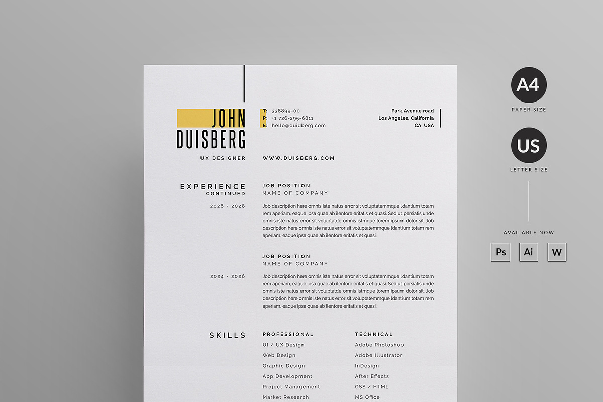 Resume/CV, a Resume Template by Reuix Studio (Photo 2 of 5)
