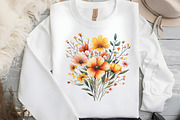 Wild Flowers Watercolor Clipart PNG, an Illustration by DreamCafeArt (Thumbnail 6 of 7)