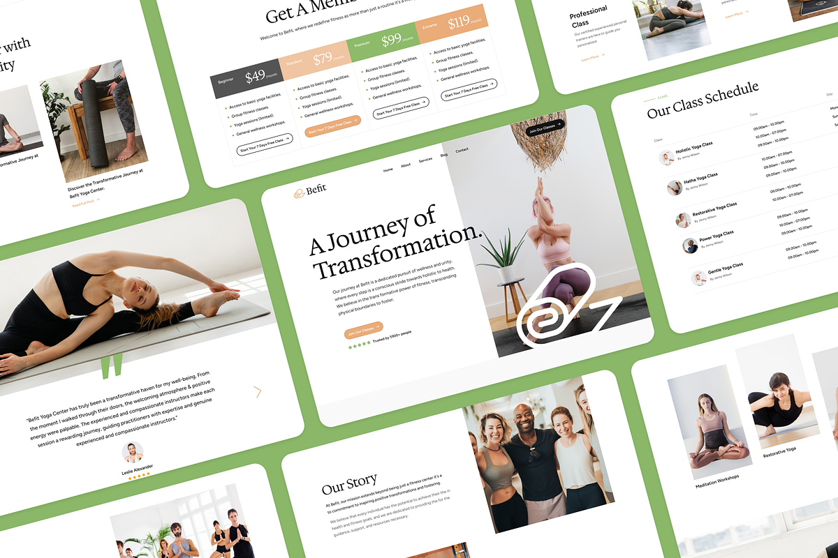 Befit: Yoga & Fitness Figma Template, an UI Kit Template by FinestDevs (Photo 4 of 4)