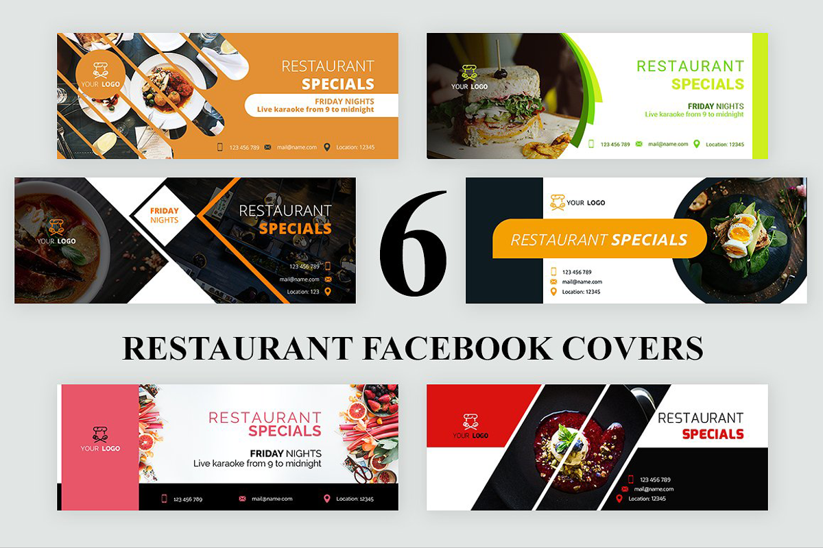 Restaurant Facebook Covers, a Social Media Template by UNIK Agency (Photo 1 of 8)