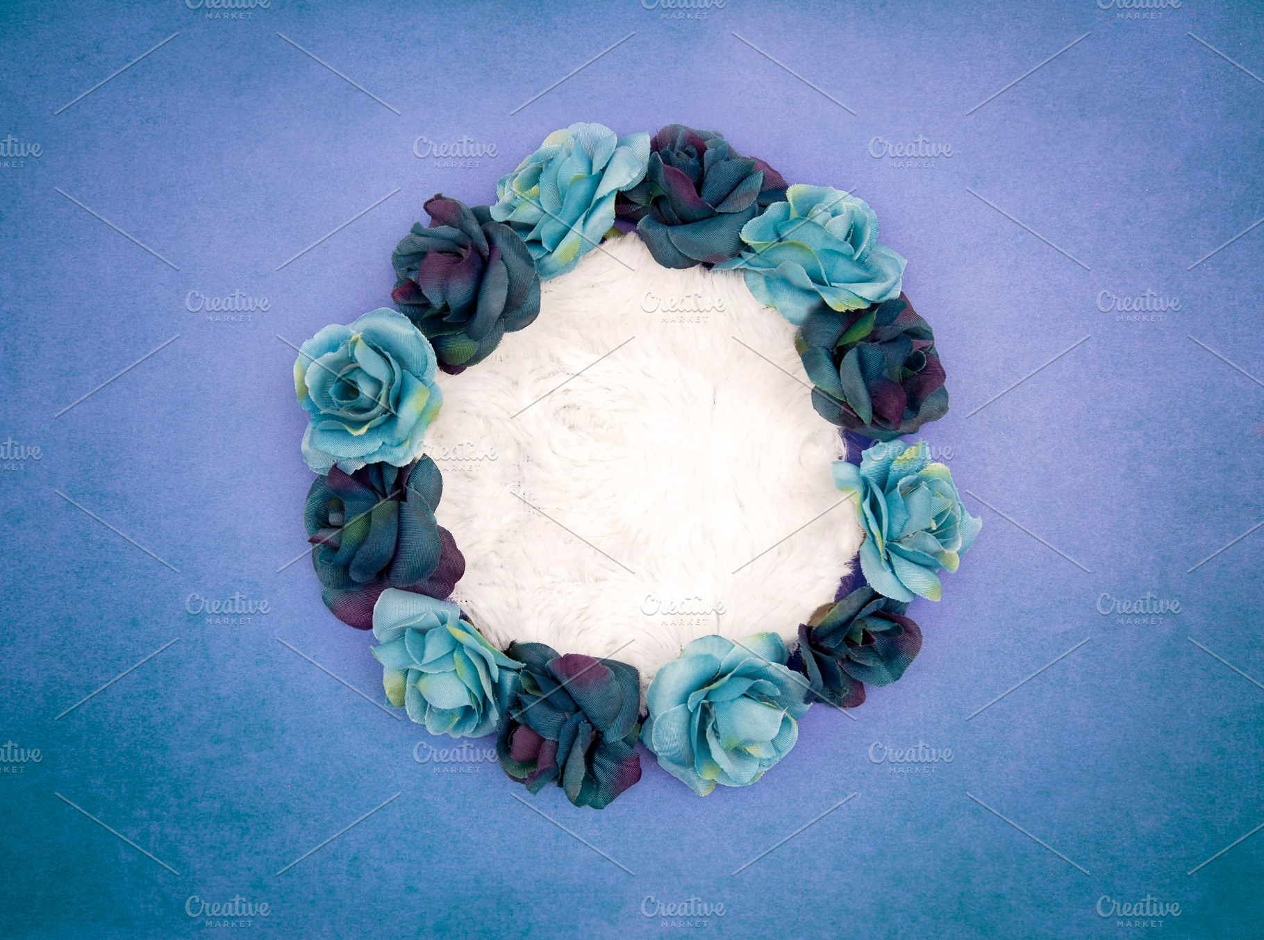 Newborn Background - Blue Roses, a Nature Photo by P Maxwell Photography