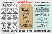 54 textile care symbols, vector set, an Icon by Illustree (Thumbnail 1 of 3)
