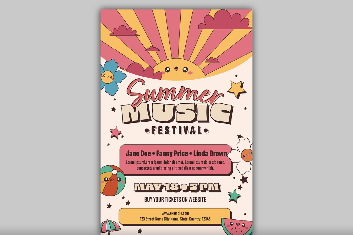 Summer Event Flyer Template preview 3