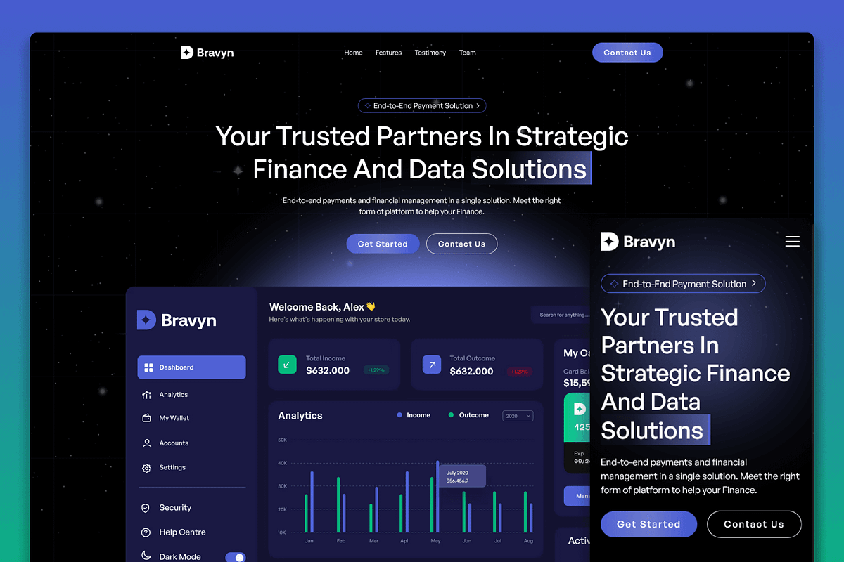 Bravyn - Fintech Framer Template, a Landing Page Template by Flow Samurai Templates (Photo 1 of 4)