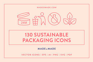 Sustainable Packaging Line Icons
