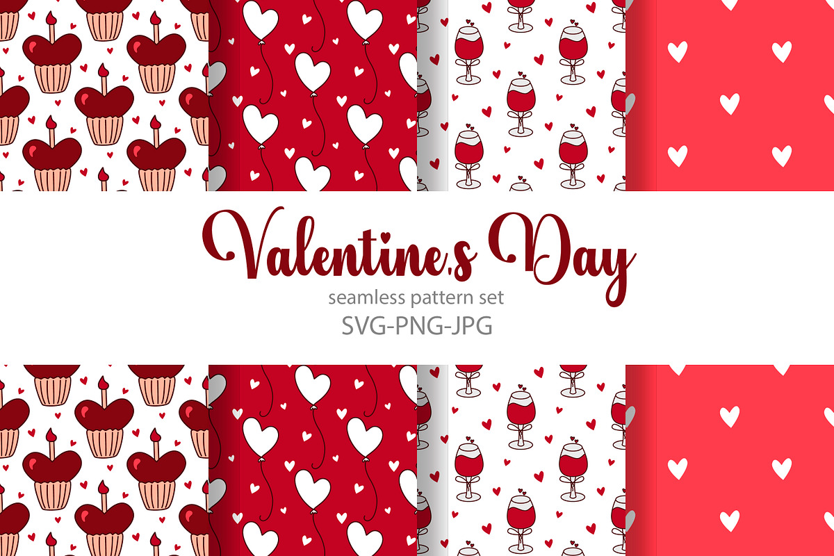 Hearts Valentine's Day print set, a Pattern Graphic by Tati_Kli (Photo 7 of 9)