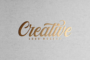 Copper Foil Logo Mockup