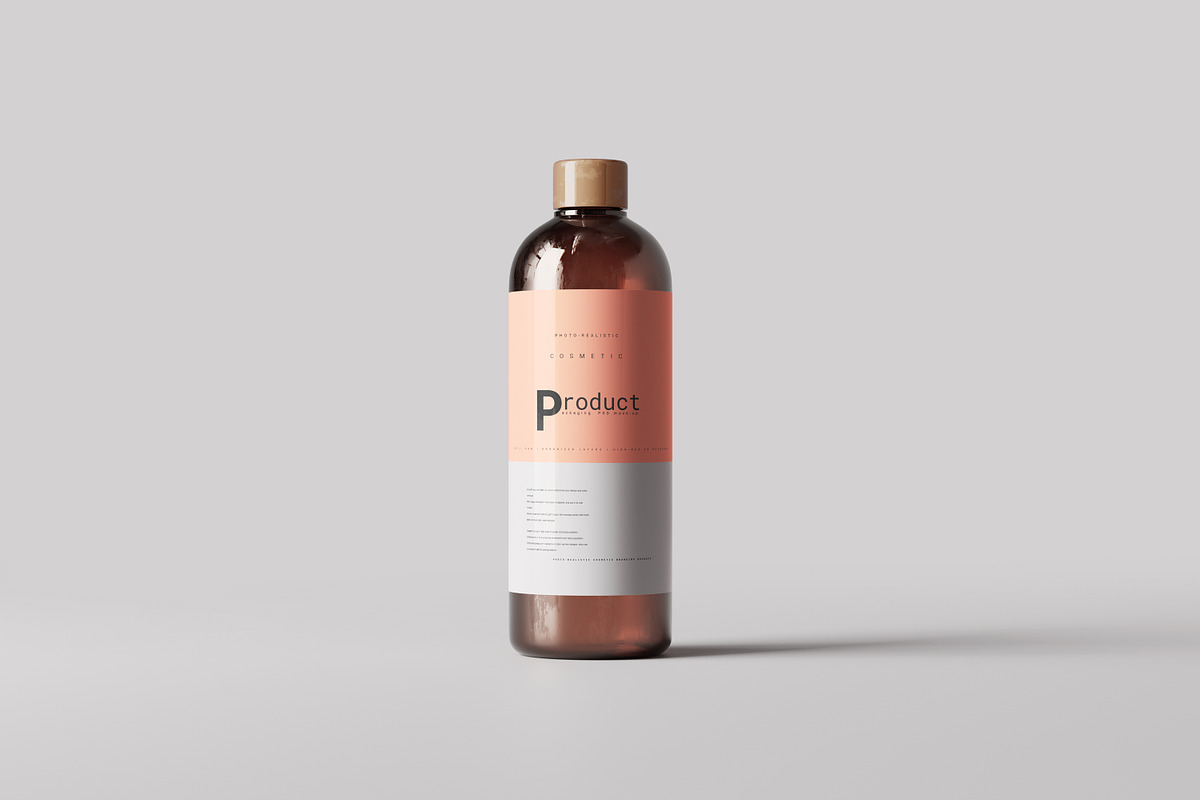 Amber Bottle Mockup, a Product Mockup by pmvch (Photo 1 of 10)
