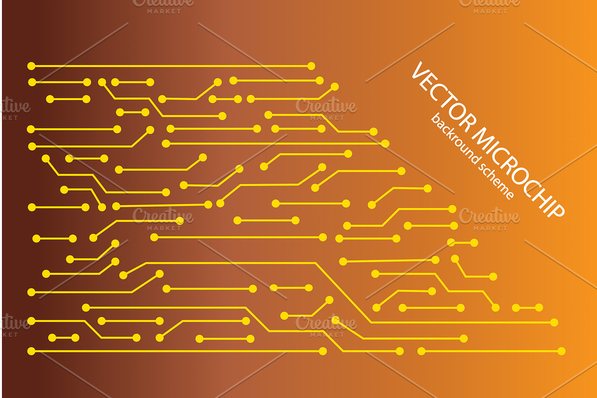 Electronics board. Microchip, a Technology Illustration by CodeAndDesign
