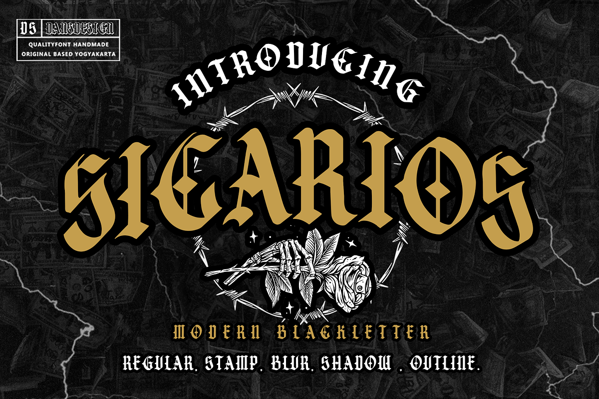 SICARIOS, a Blackletter Font by dansdesign (Photo 1 of 8)