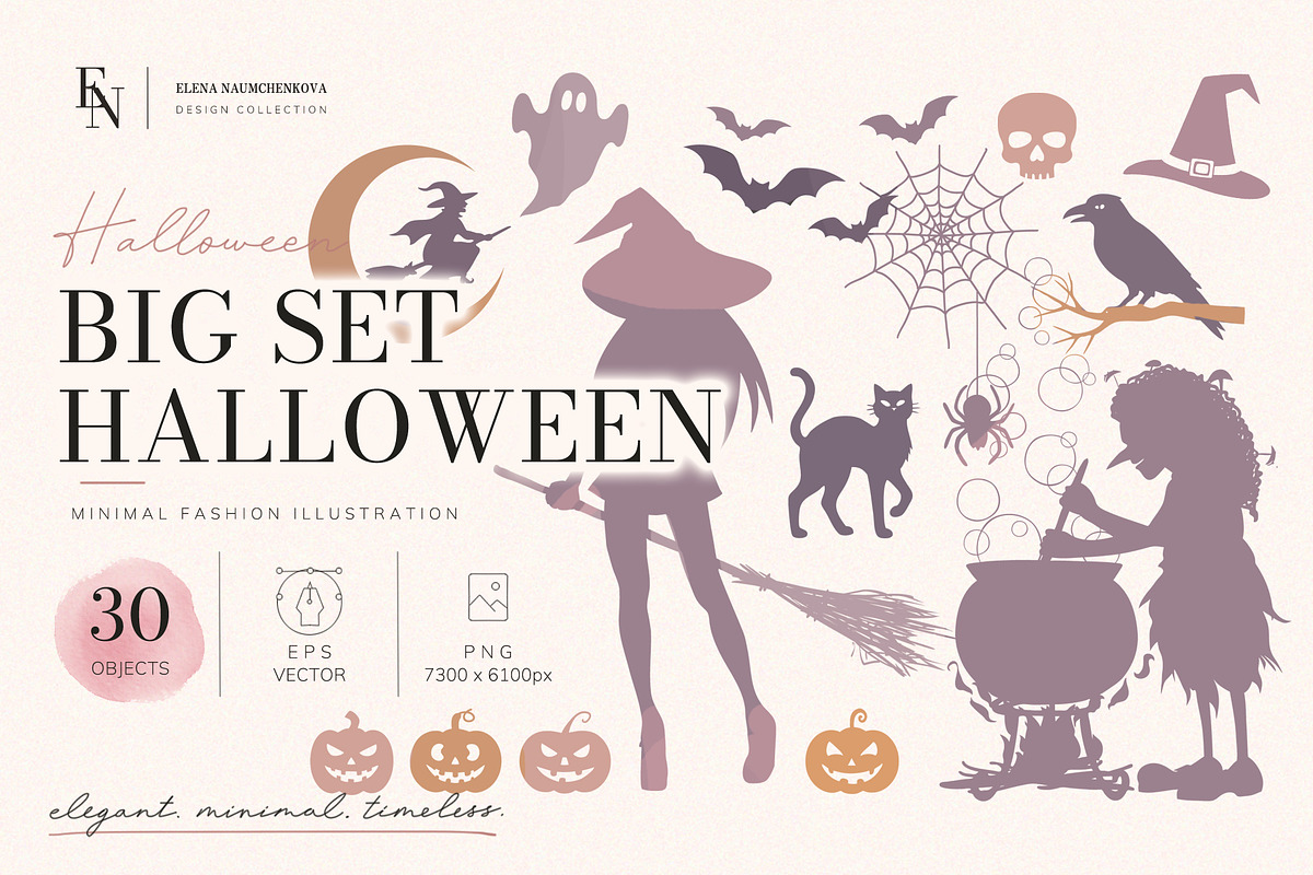 Big Halloween Silhouette Vector Set, an Object Graphic by Elena Naumchenkova (Photo 1 of 3)
